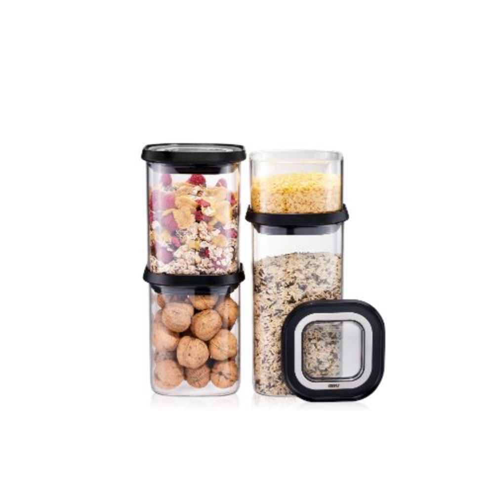 Voorraadbussen, Set van 4, Vierkant - GEFU|PANTRY