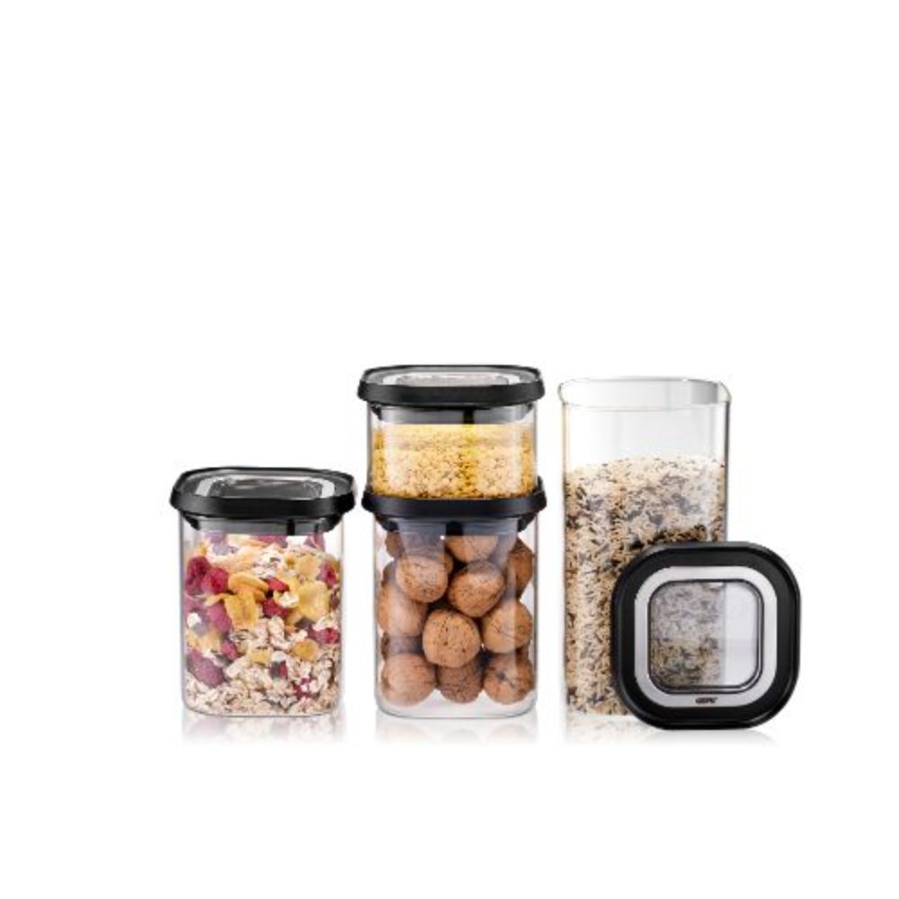 Voorraadbussen, Set van 4, Vierkant - GEFU|PANTRY