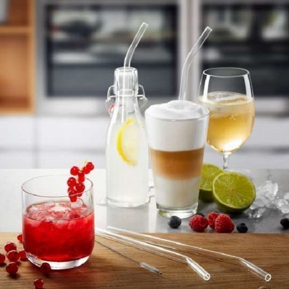 Rietjes - Glas - Herbruikbaar - Gebogen - Set van 4 - GEFU | FUTURE