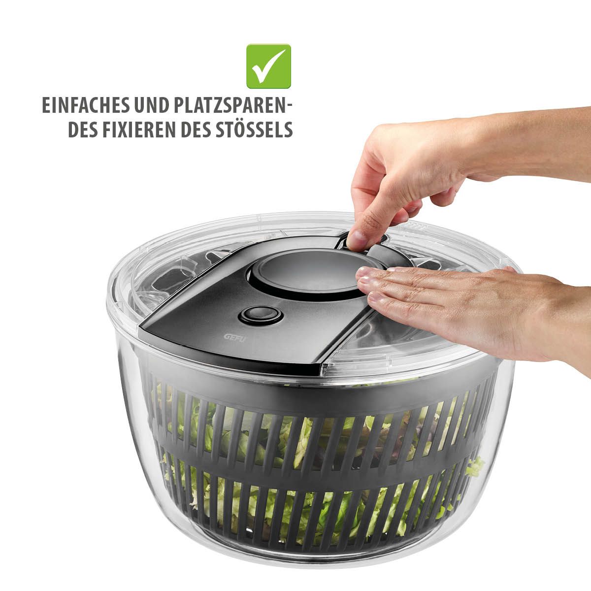 Slacentrifuge, Sladroger, Slazwierder, 5L, Handige Drukknop, Stopknop, Antislip, Afgiet Deksel - GEFU | Push