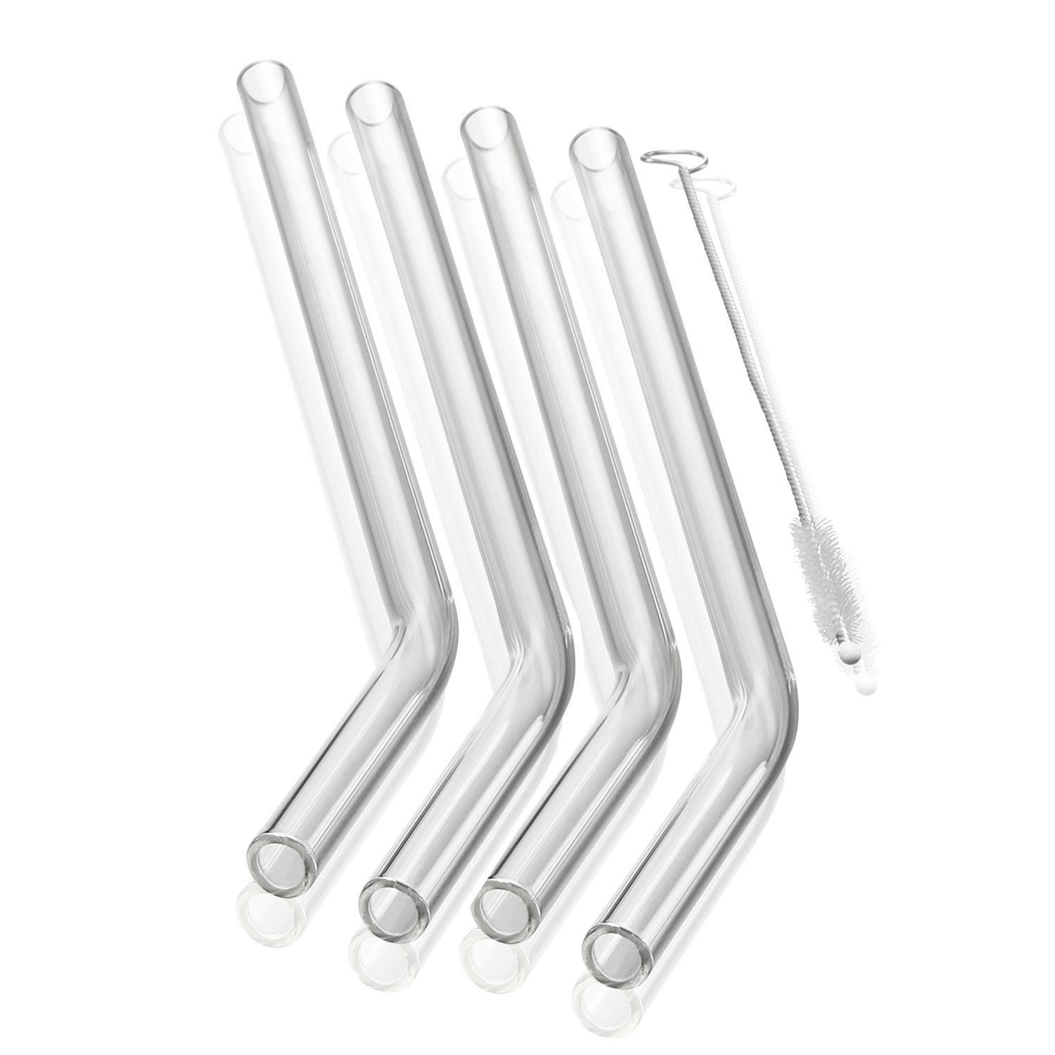 Rietjes - Glas - Herbruikbaar - Gebogen - Set van 4 - GEFU | FUTURE