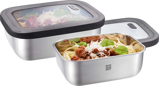 Vershouddozenset, 2 stuks (1.3 + 2.6 L), Rechthoek, RVS, 20 jaar garantie - GEFU | PROVIDO